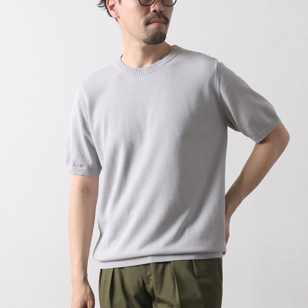 MOONCASTLE クルーネックサマーニット（L ・チャコール） MOONCASTLE クルーネックサマーニット（L ・チャコール