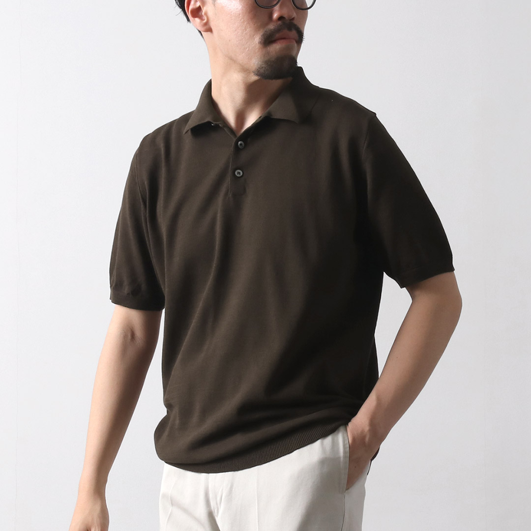 美品MOONCASTLE チャコールポロ 1回着用 ムーンキャッスル XL50