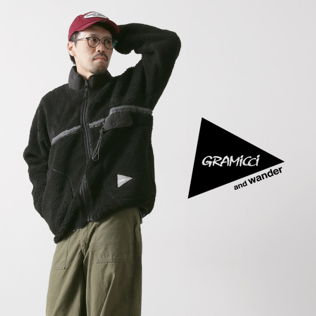 and wander（アンドワンダー） グラミチ ジャガードテープ フリース