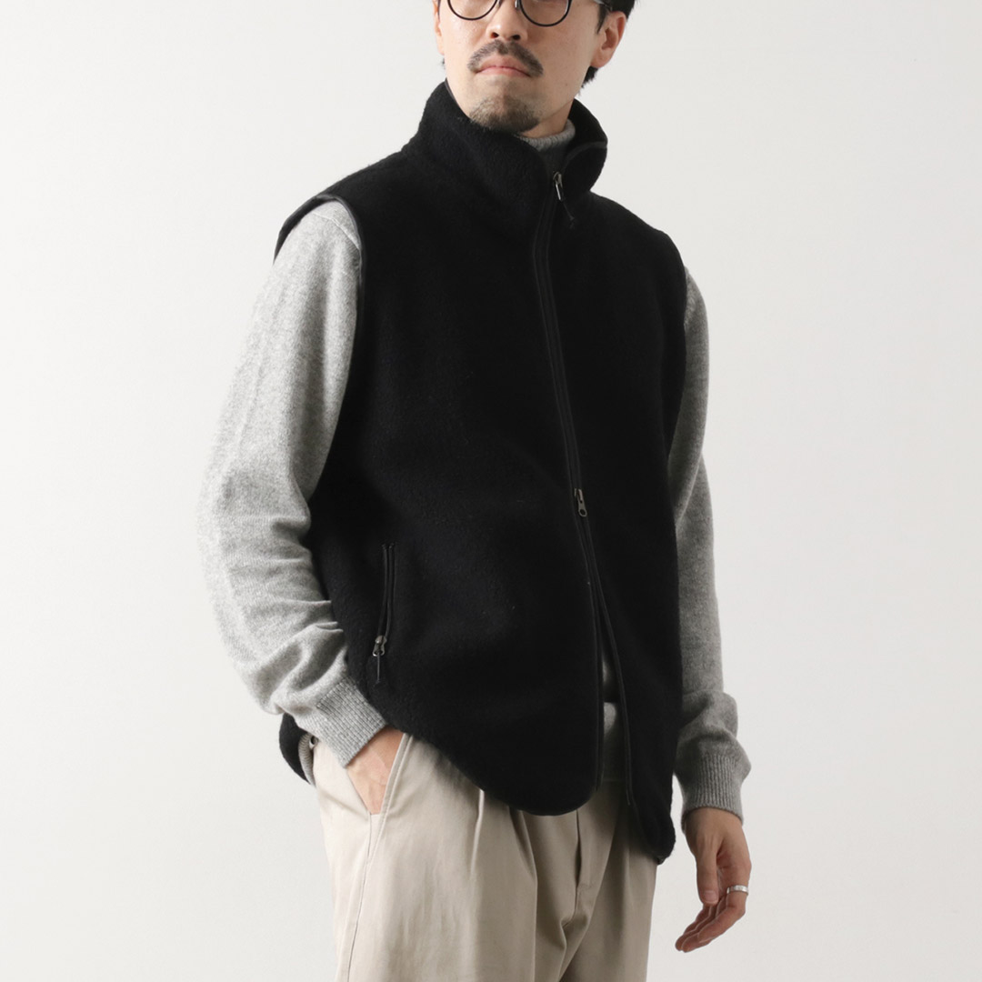 AXESQUIN（アクシーズクイン） ウールボア ベスト / メンズ スタンドカラー 透湿 吸汗 速乾 | AXESQUIN | 01
