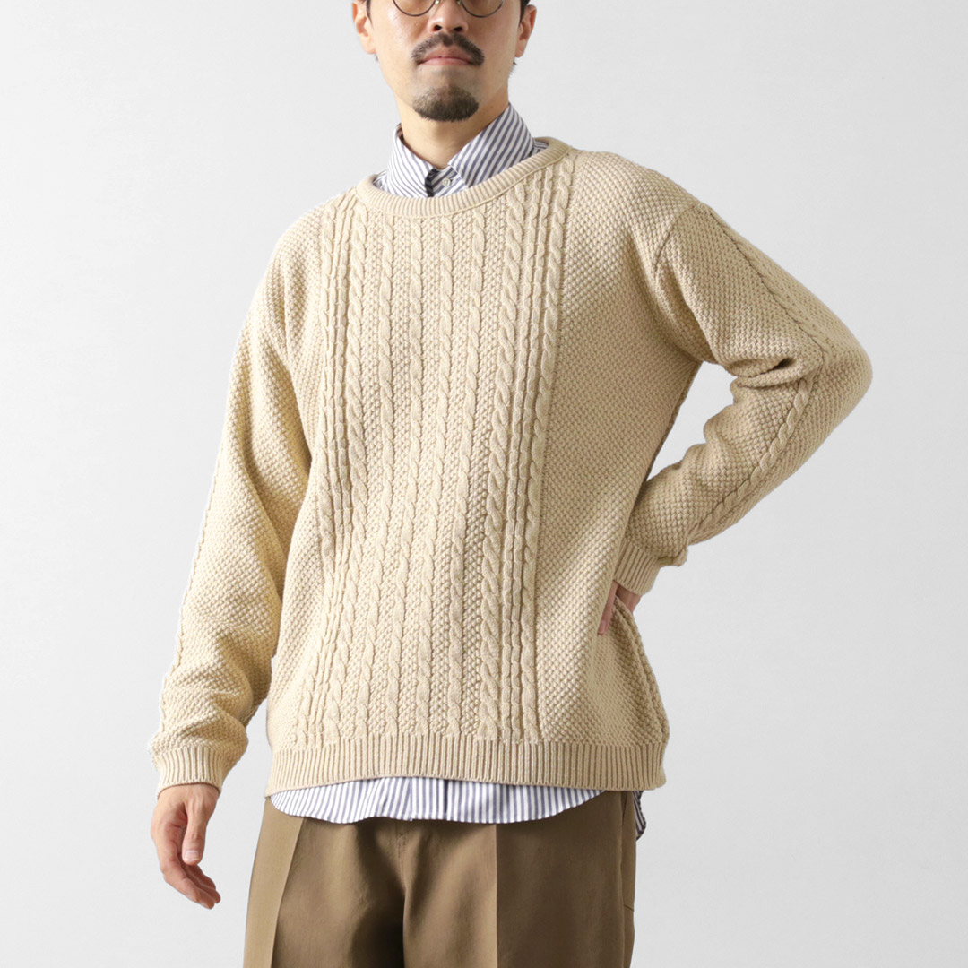 BINGHAMTON KNITTING COMPANY（ビンガムトンニッティングカンパニー） フィッシャーマン コットンニット / セーター | Binghamton Knitting Company | 01