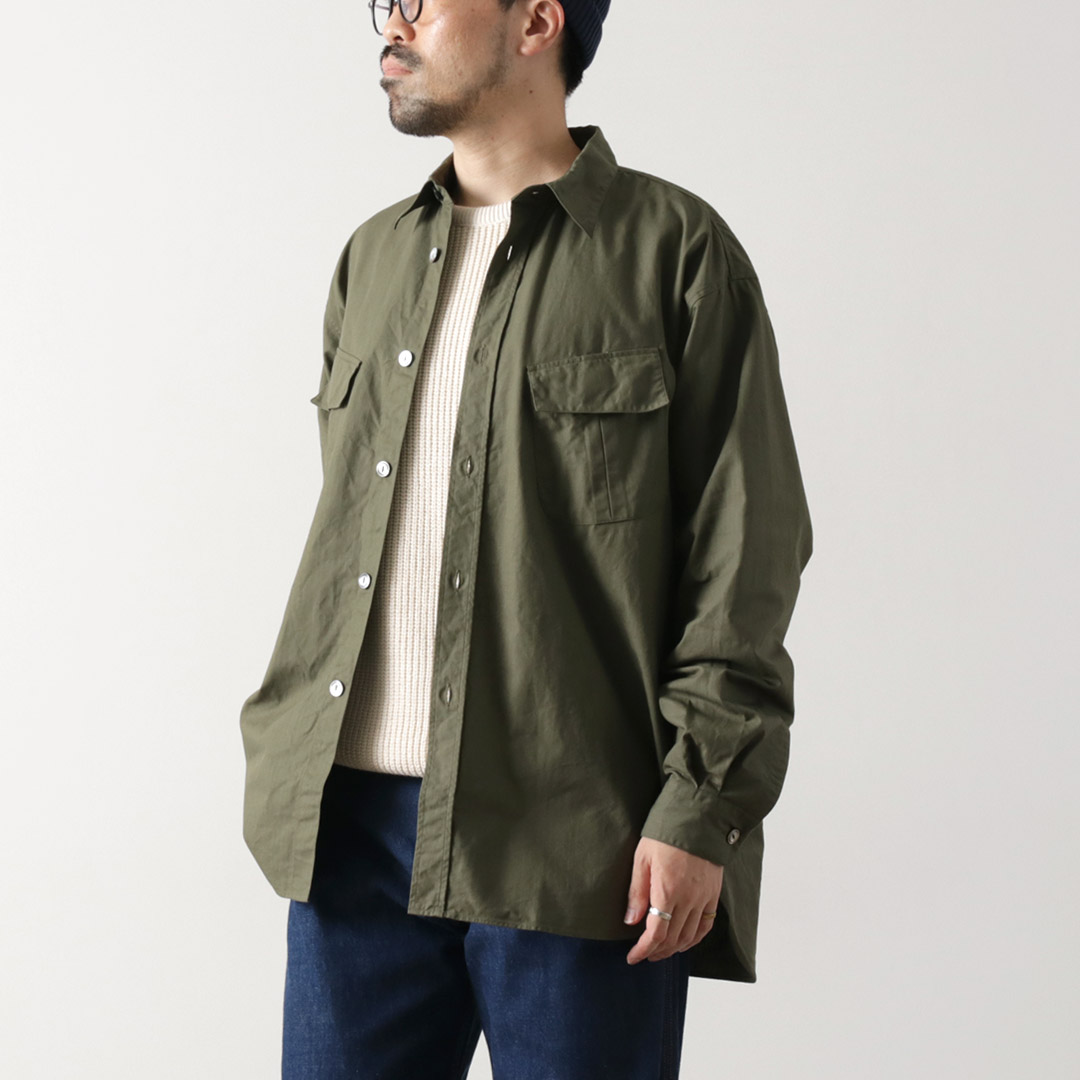 FUJITO（フジト） ファティーグシャツ リップストップ / メンズ 長袖 ミリタリー 無地 日本製 Fatigue Shirt | FUJITO | 01