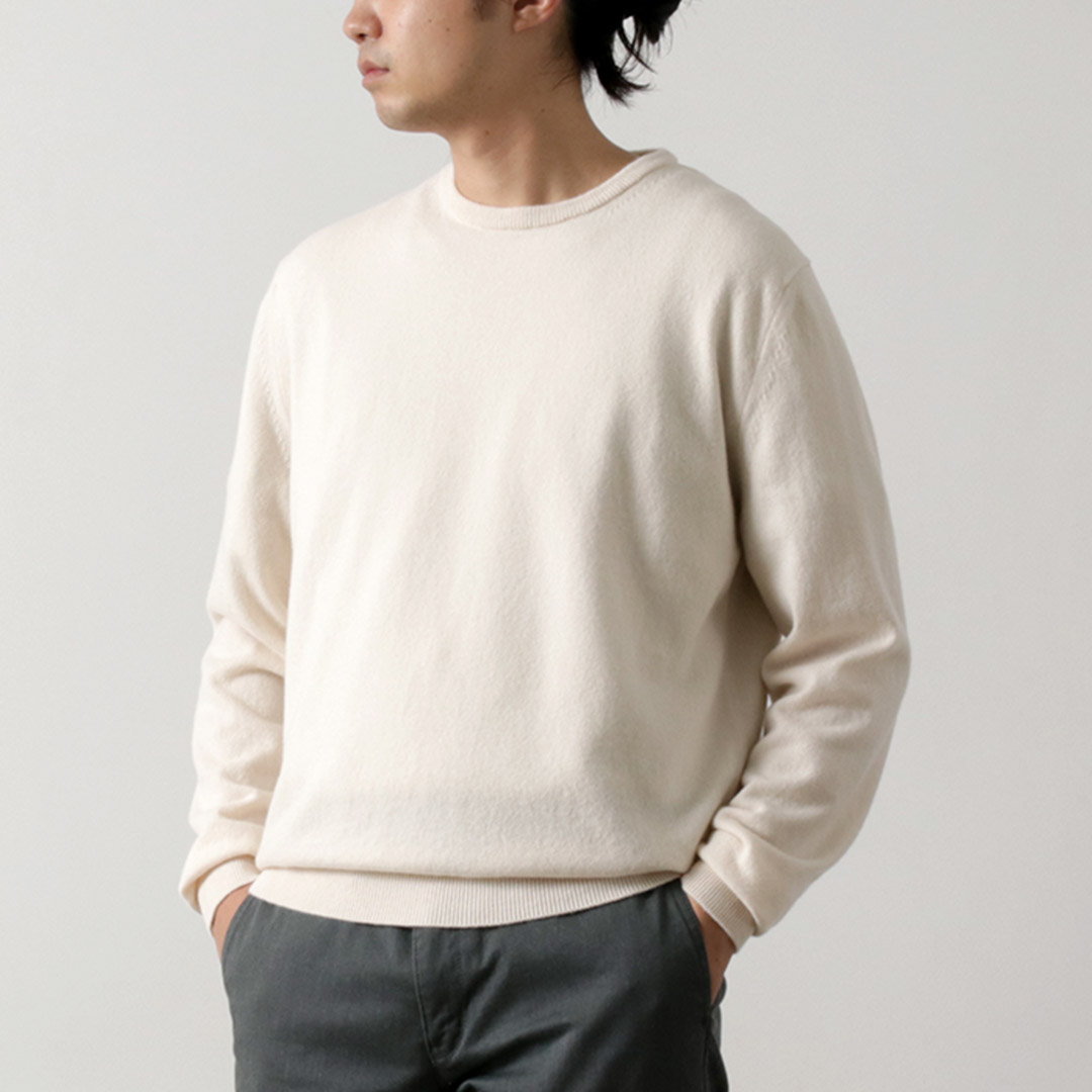 MOONCASTLE（ムーンキャッスル） カシミア クルーネックニット / メンズ 長袖 日本製 12G CASHMERE CREW NECK | MOONCASTLE | 01