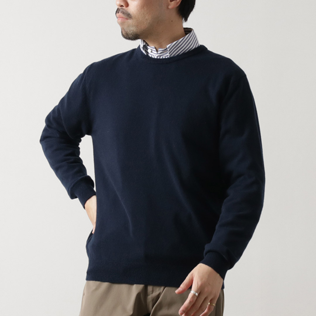 MOONCASTLE（ムーンキャッスル） カシミア クルーネックニット / メンズ 長袖 日本製 12G CASHMERE CREW NECK | MOONCASTLE | 03