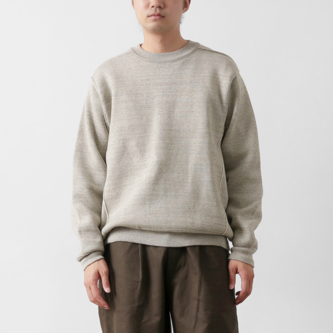 UNDYED（アンダイド） ニット ダブルフェイス トリムクルー カラード オーガニックコットン / スウェット クルーネック メンズ | UNDYED | 01