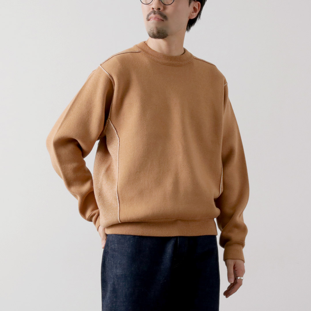 UNDYED（アンダイド） ニット ダブルフェイス トリムクルー カラード オーガニックコットン / スウェット クルーネック メンズ | UNDYED | 03