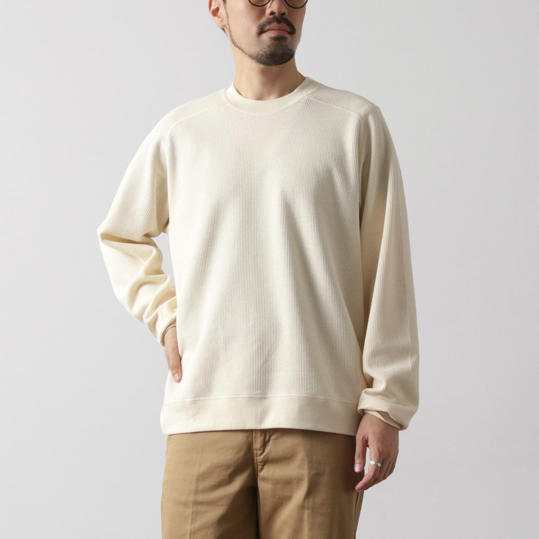 UNDYED（アンダイド） ワッフル スウェット カラード オーガニックコットン / メンズ Tシャツ 長袖 日本製 ロンT カットソー | UNDYED | 01