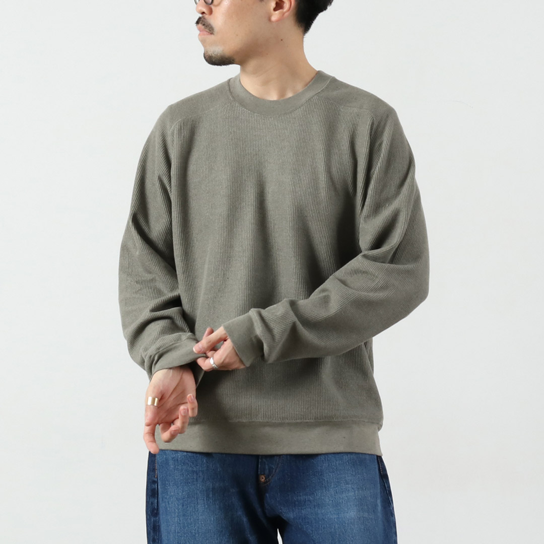 UNDYED（アンダイド） ワッフル スウェット カラード オーガニックコットン / メンズ Tシャツ 長袖 日本製 ロンT カットソー | UNDYED | 03