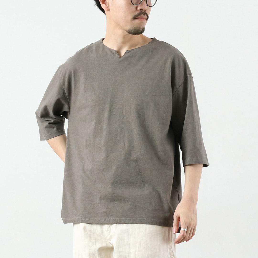 KEMA DESIGNS（ケマデザインズ） ヘンプコットン キーネックTシャツ 日本製 / メンズ カットソー Hemp/Cotton Key-Neck Tee | kema designs | 04