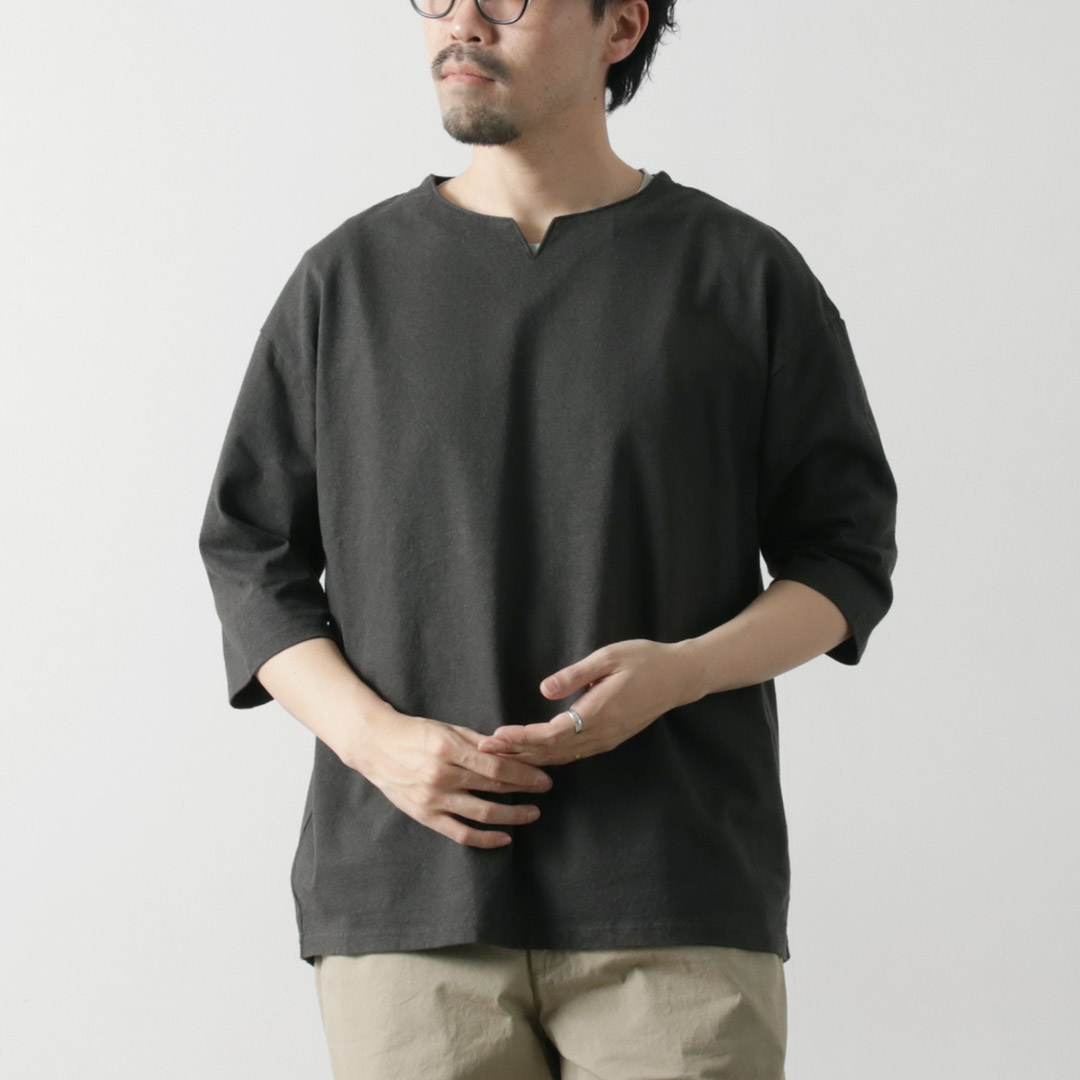 KEMA DESIGNS（ケマデザインズ） ヘンプコットン キーネックTシャツ 日本製 / メンズ カットソー Hemp/Cotton Key-Neck Tee | kema designs | 05