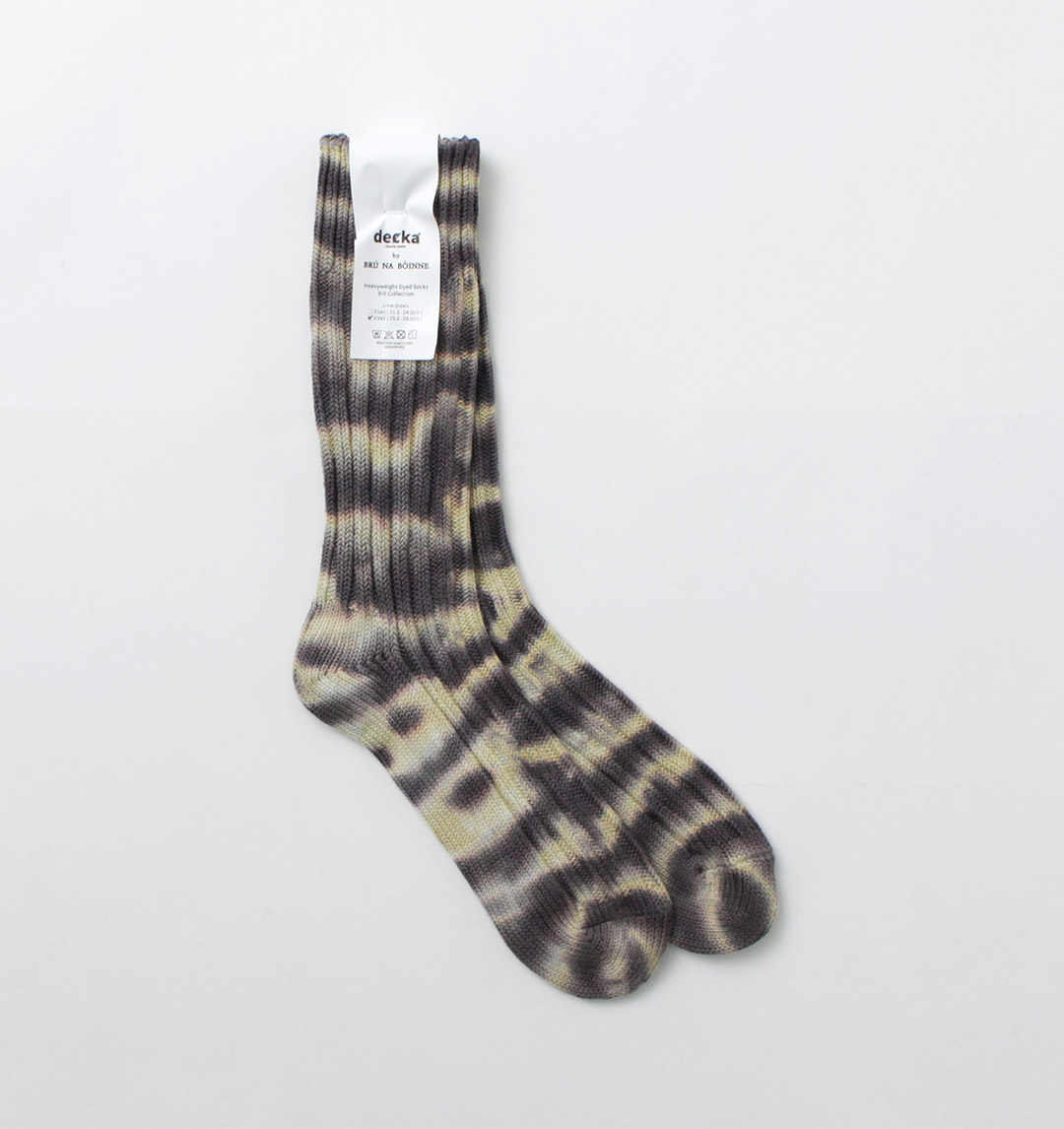 DECKA QUALITY SOCKS（デカ） ヘビーウエイト タイダイソックス / メンズ 靴下 厚手 クルーソックス 日本製 SHOWATABE | decka Quality socks | 01