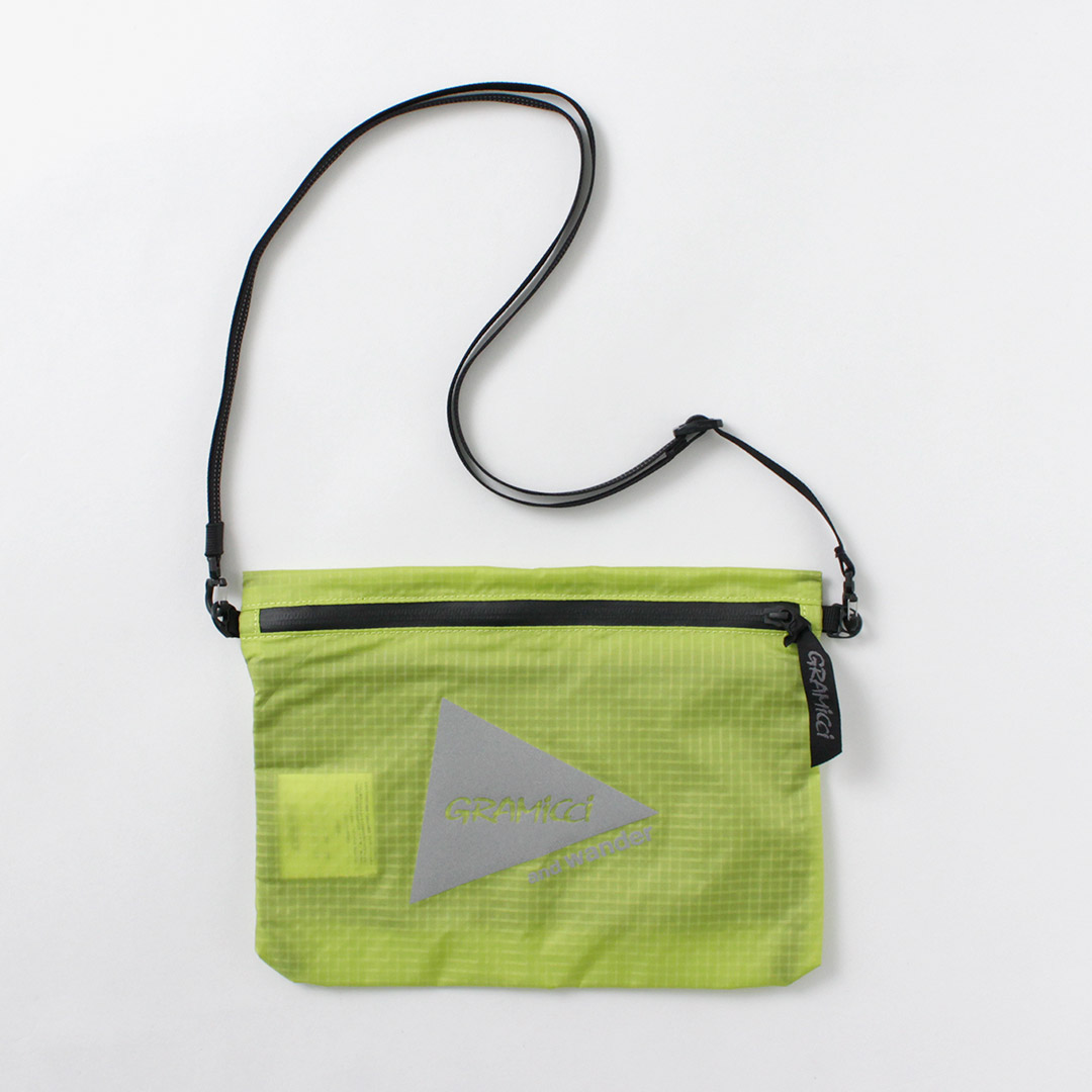 AND WANDER（アンドワンダー） グラミチ ナイロンサコッシュ / ポーチ 撥水 バッグ ナイロン アウトドア レジャー 肩掛け | and wander | 02