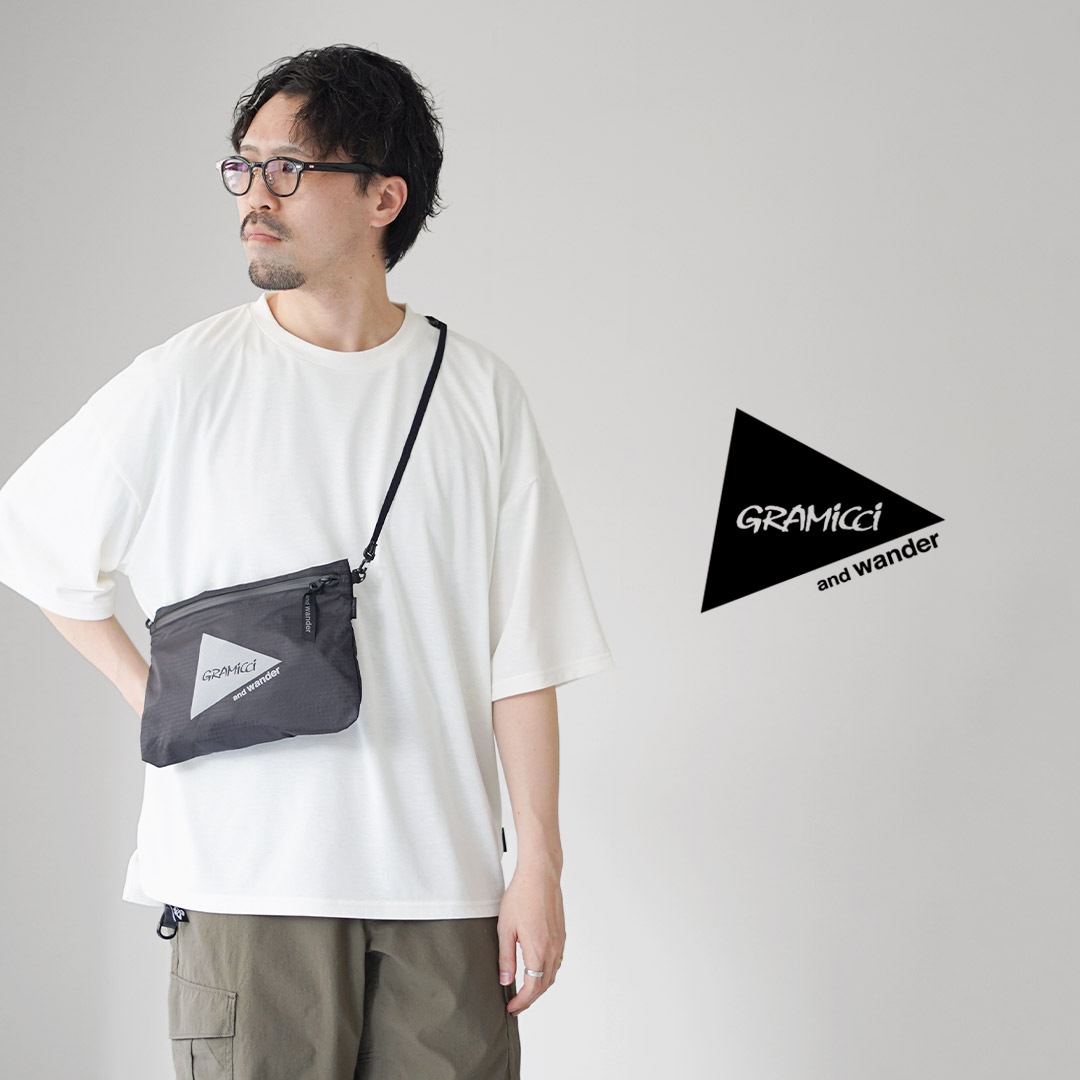 and wander（アンドワンダー） グラミチ ナイロンサコッシュ / ポーチ