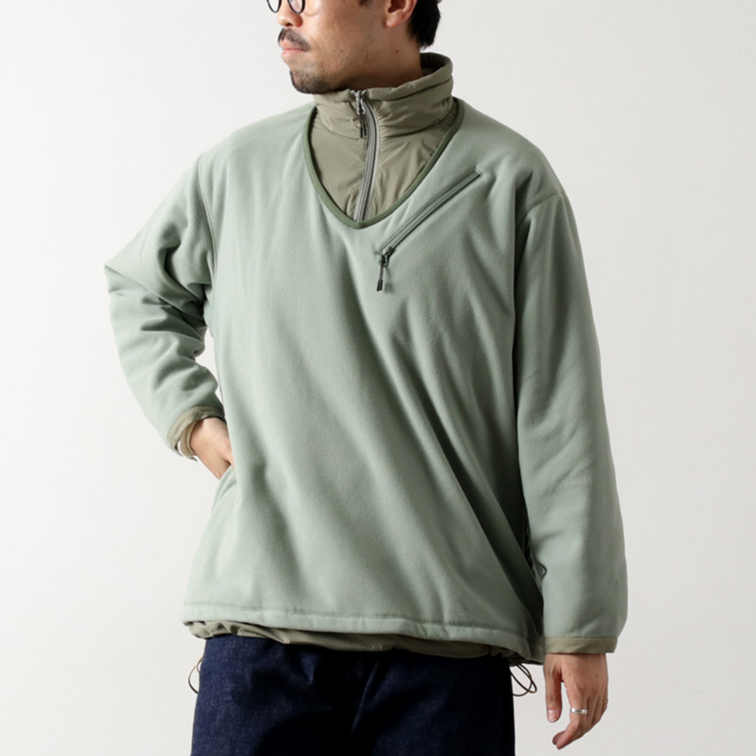 JUGEM（ジュゲム） ナイロンフリースコンビ アノラック / メンズ POLARTEC 保温 軽量 アウトドア NYLON FLEECE COMBI ANORAK | JUGEM | 01