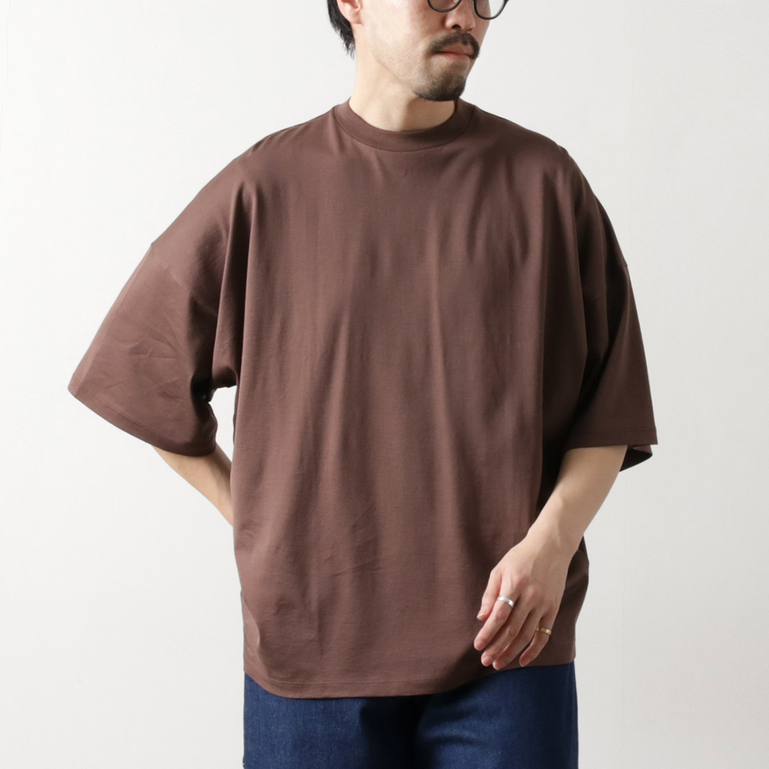 HANDVAERK（ハンドバーク） ショートスリーブ テーパード ビッグTシャツ / メンズ 半袖 コットン 綿 無地 ワイド | handvaerk | 02