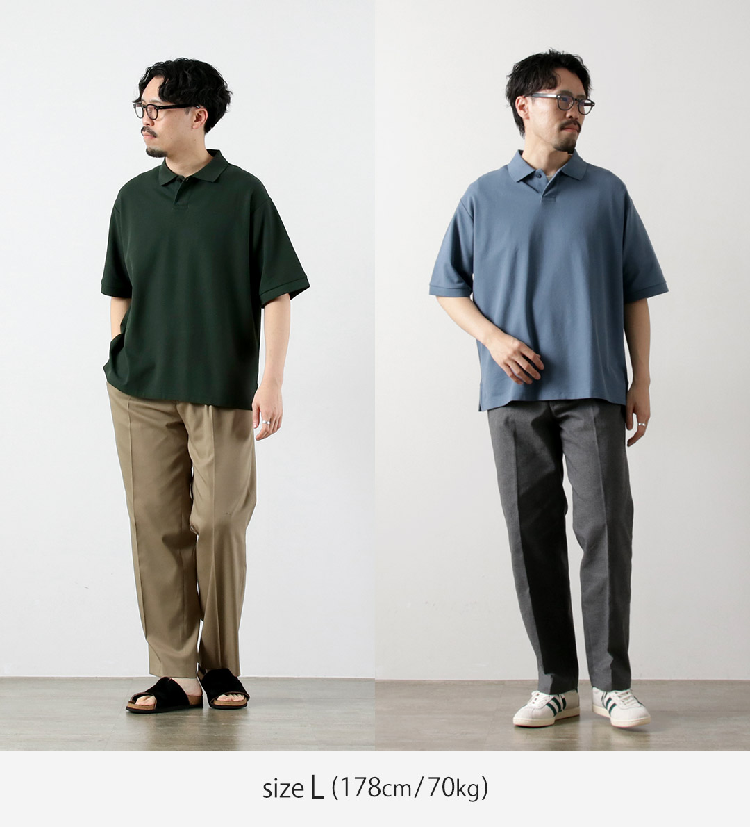 【KAPITAL】鹿の子 ポロシャツ 半袖 カーキ サイズ1 日本製 handvaerk（ハンドバーク） 鹿の子 ショートスリーブポロシャツ