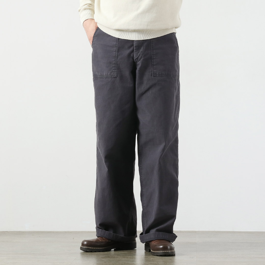 Blue refabric（ブルーリファブリック） ワイドベイカーパンツ 硫化染めバックサテン 日本製 / メンズ ベーカーパンツ | JAPAN BLUE JEANS | 04