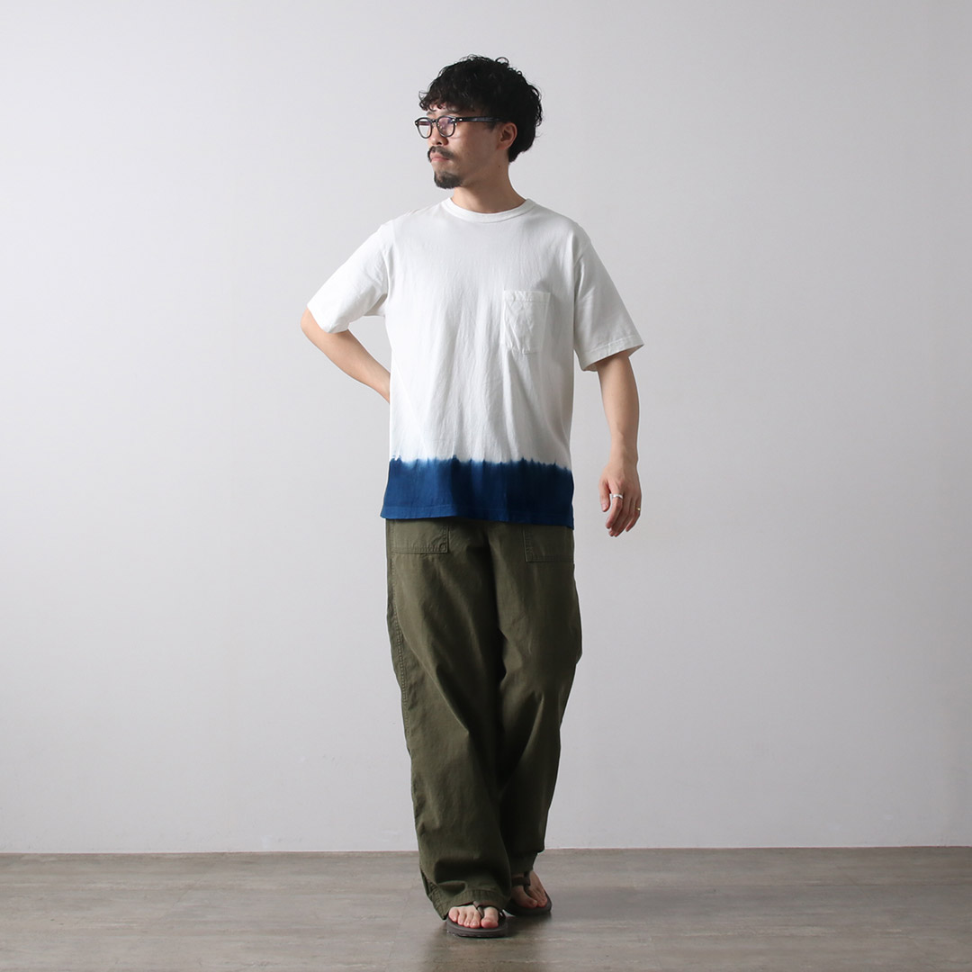 SEUVAS（ソウバス） インディゴ Tシャツ / メンズ 半袖 ポケット 水藍
