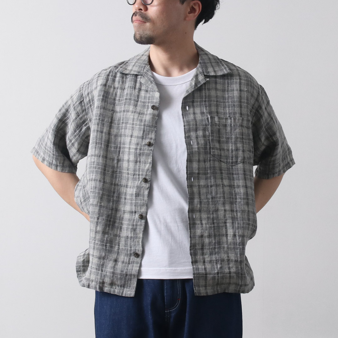 SEUVAS（ソウバス） オープンカラー シャツ / メンズ シャツ 半袖