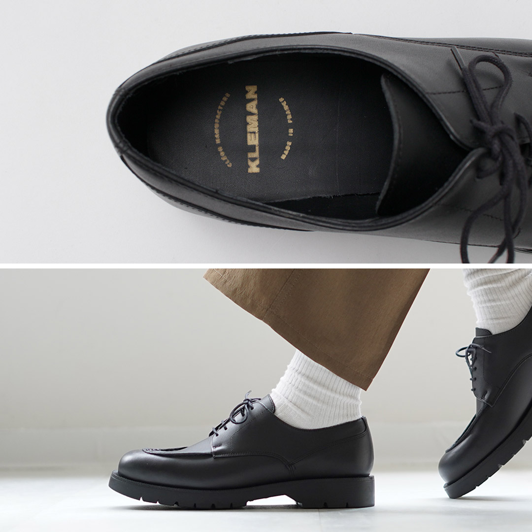 KLEMAN クレマン FRODAN ダービー　Uチップ　レザー 黒 KLEMAN（クレマン） フロダン Uチップ ブラッチャー レザー