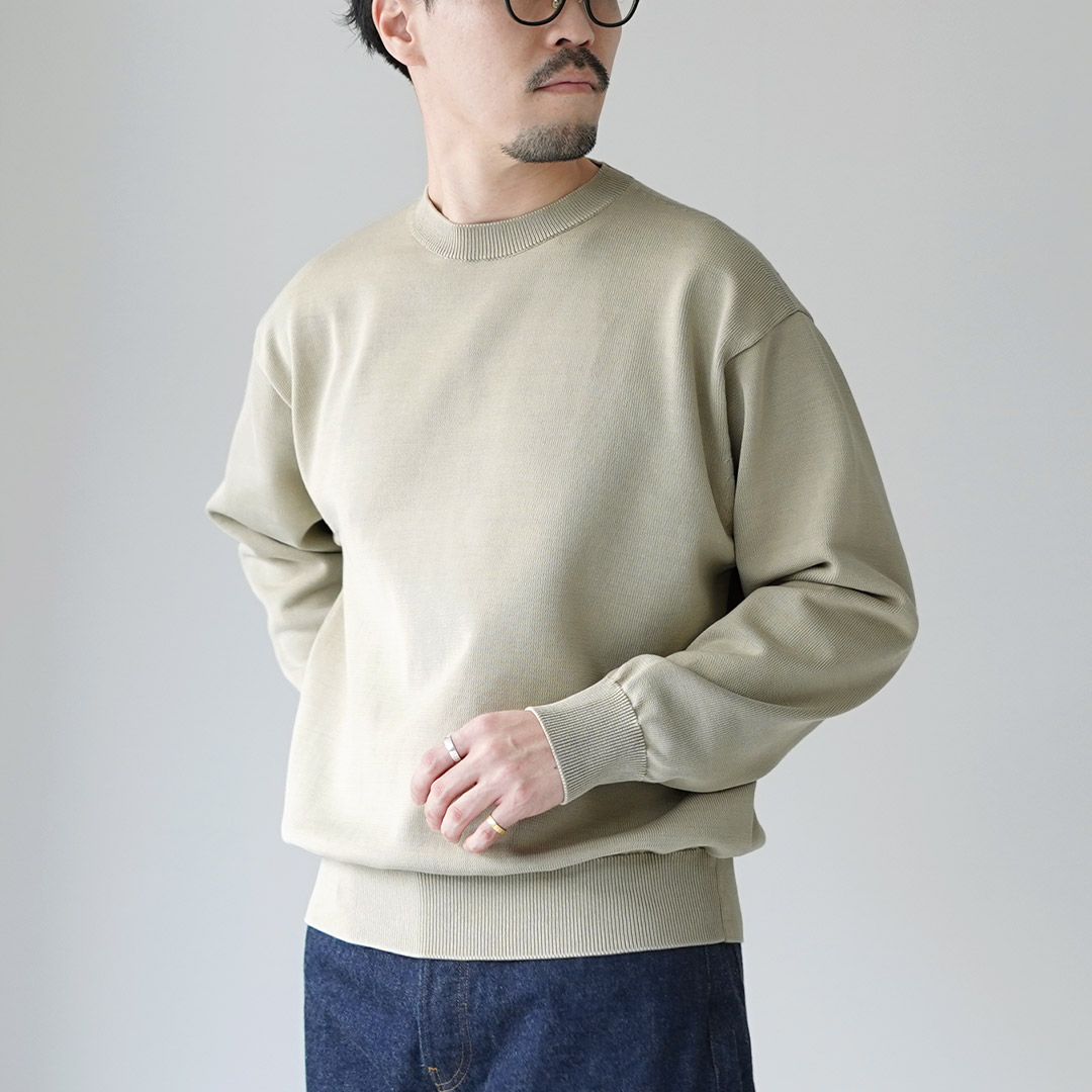 YONETOMI NEW BASIC（ヨネトミニューベーシック） リジッド シーアイランドコットン ニット プルオーバー 日本製 / メンズ | Yonetomi NEW BASIC | 02