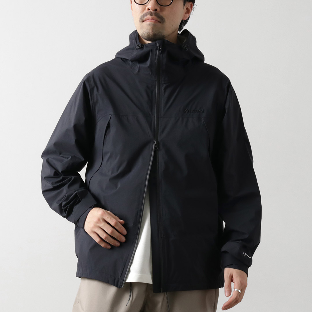 Marmot 透湿、防水コート Name. × Marmotの防水ナイロンフーデッドコート