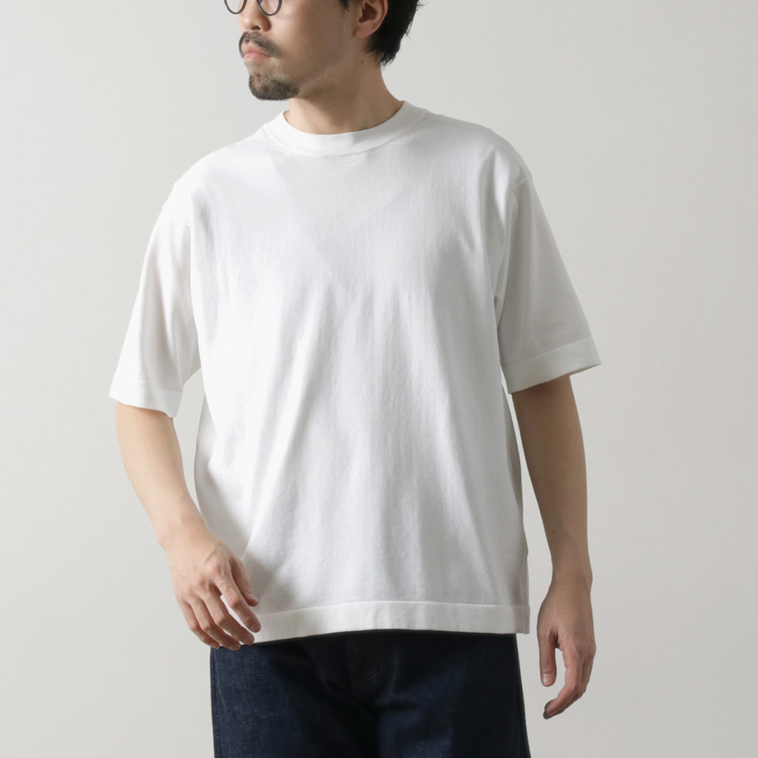 RYE TENDER（ライテンダー） センターティー ソリッド ニットTシャツ / メンズ サマーニット コットン 半袖 無地 | RYE TENDER | 01
