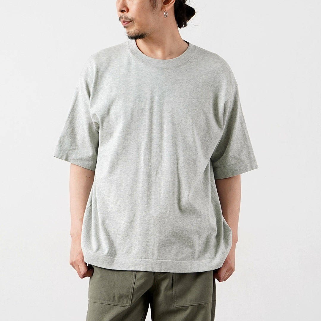 RYE TENDER（ライテンダー） センターティー ソリッド ニットTシャツ / メンズ サマーニット コットン 半袖 無地 | RYE TENDER | 02