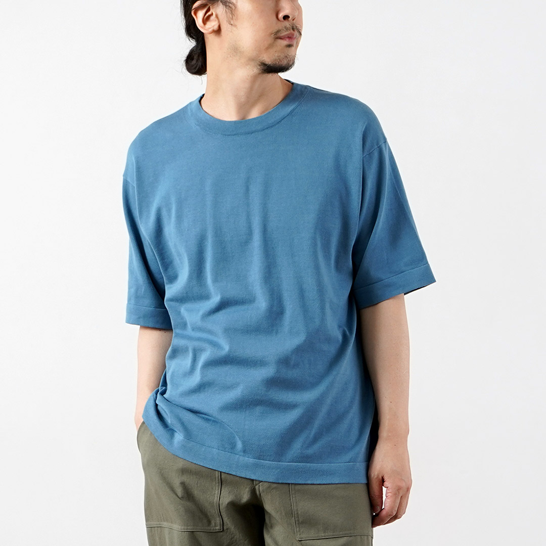 RYE TENDER（ライテンダー） センターティー ソリッド ニットTシャツ / メンズ サマーニット コットン 半袖 無地 | RYE TENDER | 05
