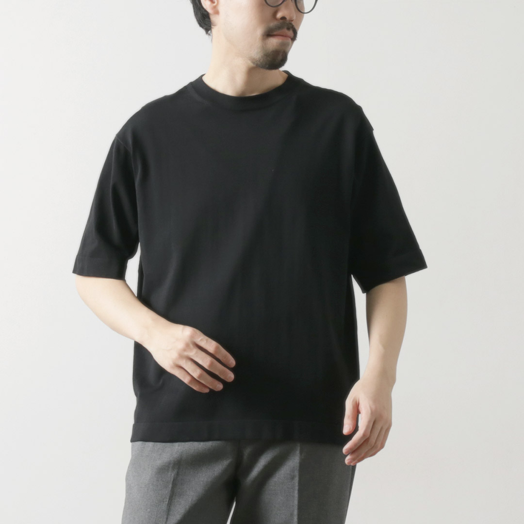 RYE TENDER（ライテンダー） センターティー ソリッド ニットTシャツ / メンズ サマーニット コットン 半袖 無地 | RYE TENDER | 08