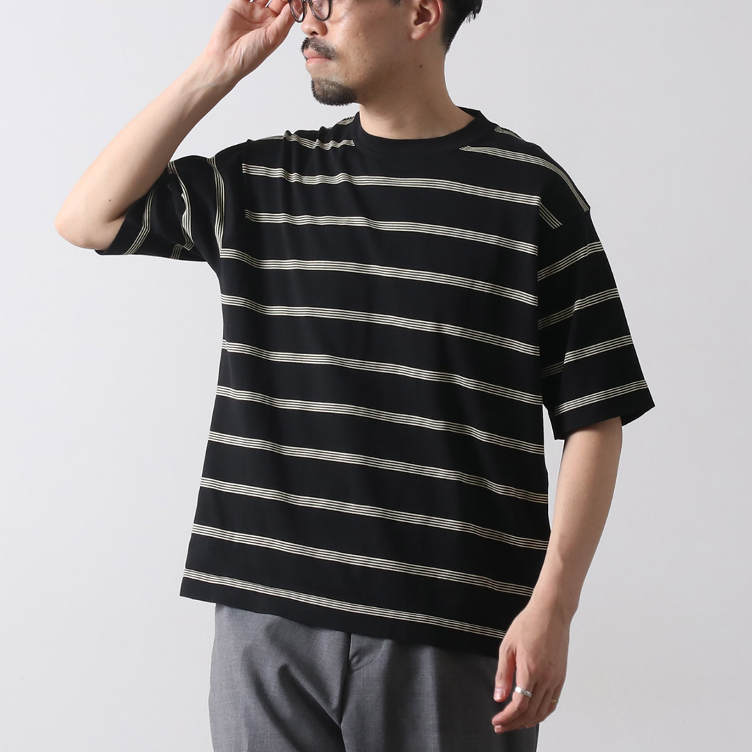 RYE TENDER（ライテンダー） センターティー ストライプ / メンズ 半袖 ニット コットン CENTRE TEE - STRIPE | RYE TENDER | 05