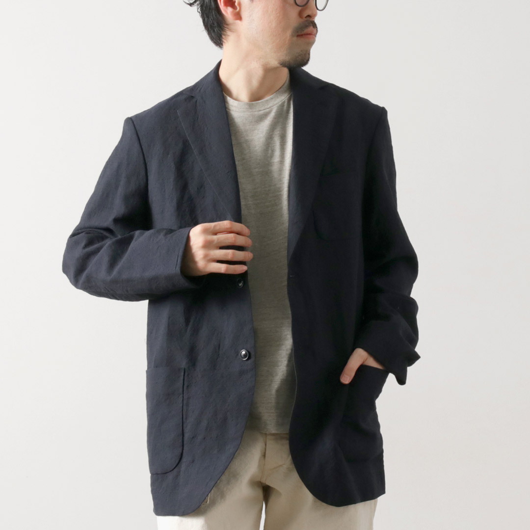 FUJITO（フジト） リネン ウール トロピカル ナウン 2Bジャケット / メンズ テーラード 2つボタン 日本製 | FUJITO | 02