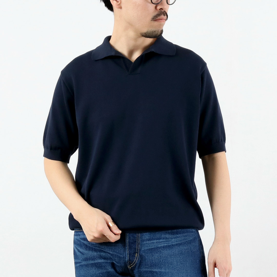 FUJITO（フジト） コットンシルク スキッパーポロ ポロシャツ 日本製 / メンズ ポロシャツ ニット トップス カットソー 半袖 | FUJITO | 02