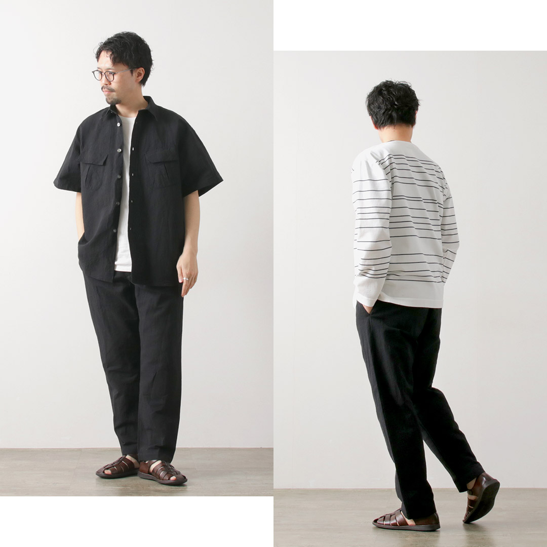未使用品 FUJITO コットンヘンプ タックパンツ フジト リネン FUJITO FUJITO（フジト） リネン×コットン シアサッカー