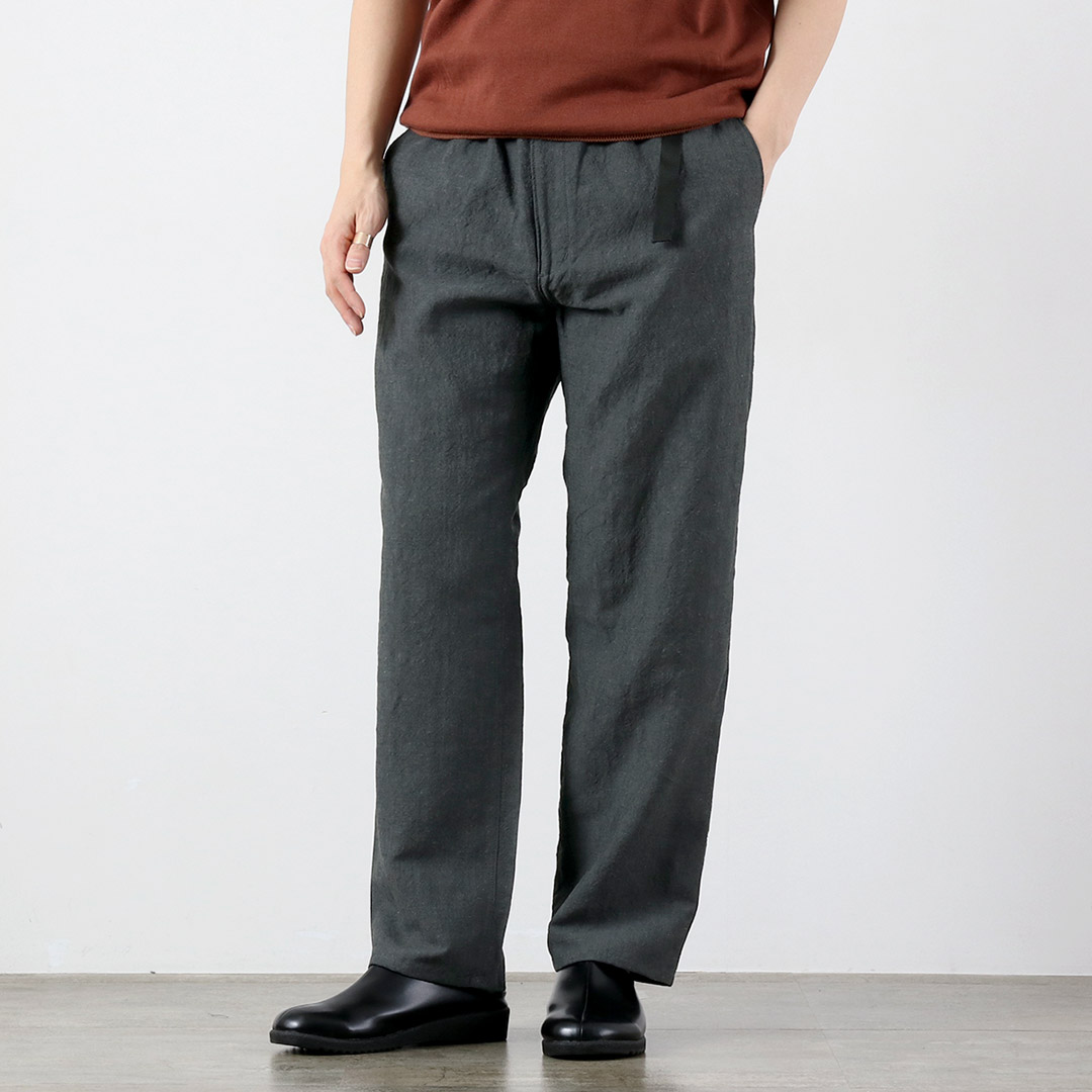 FUJITO（フジト） リネン/ウール トロピカル ナウン ベルトレスパンツ 日本製 / メンズ イージーパンツ 総ゴム 春夏 | FUJITO | 01
