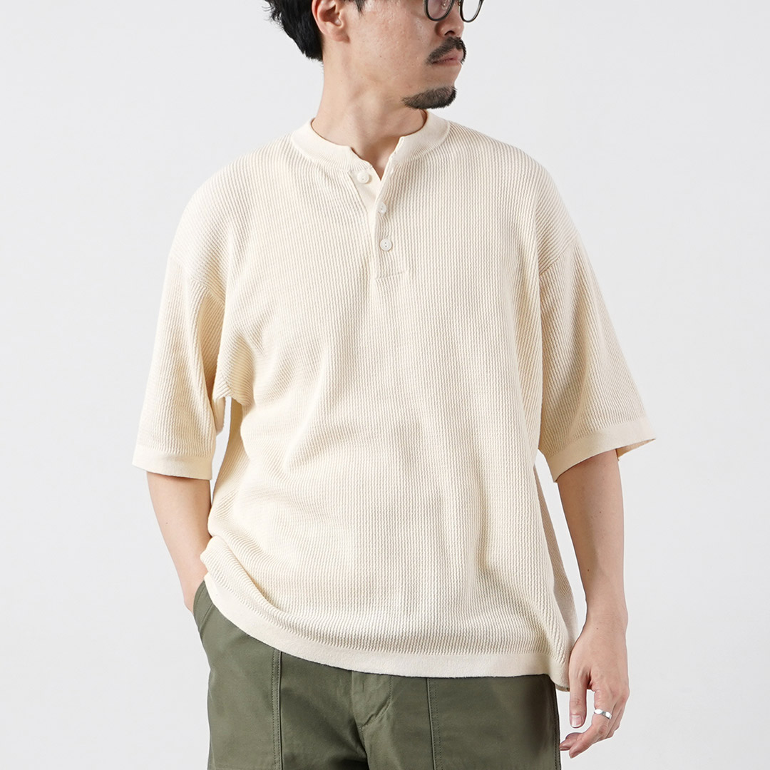 HEALTHKNIT（ヘルスニット） ヘンリーネック ショートスリーブ ニット Tシャツ 2026年モデル / メンズ 半袖 | Healthknit | 01