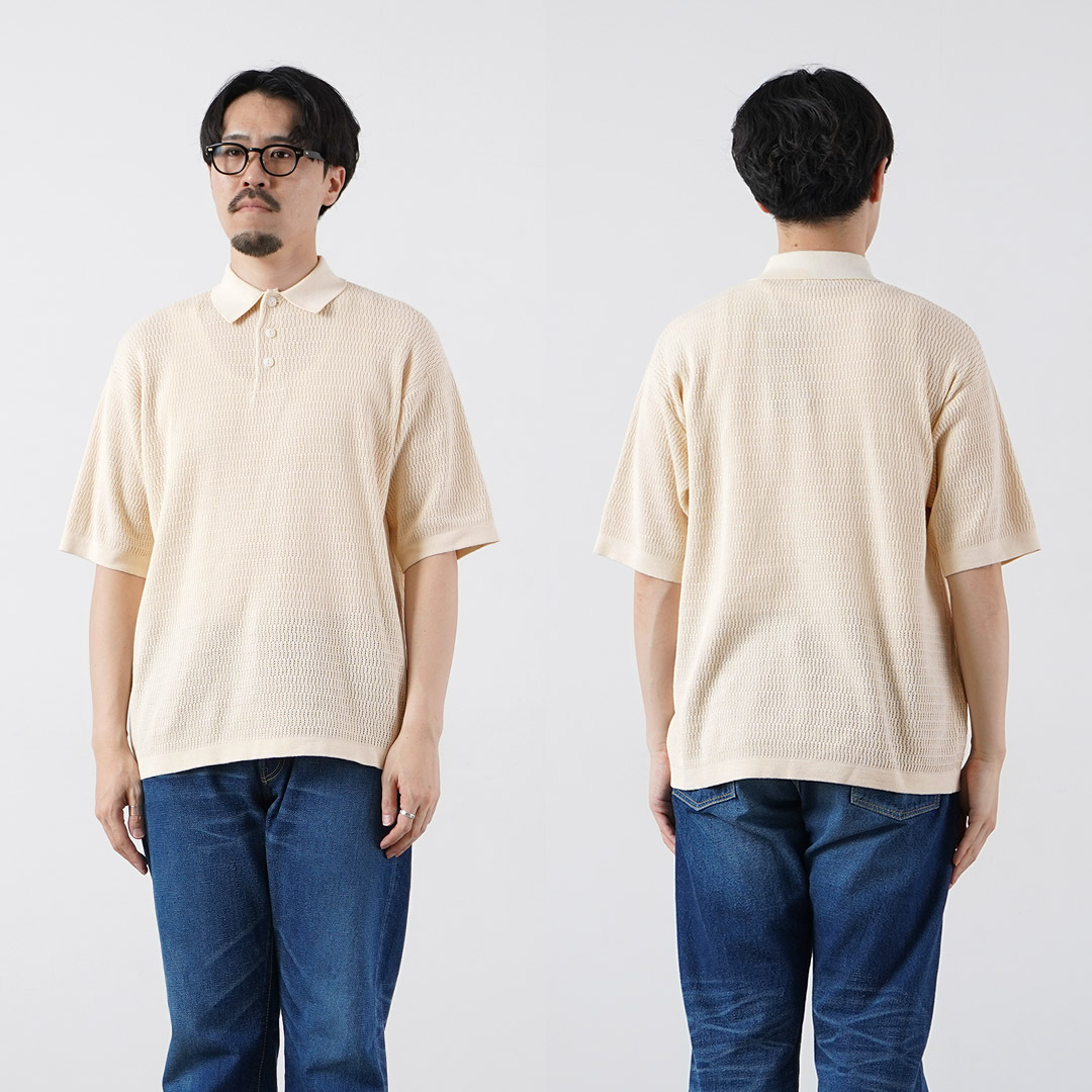 Healthknit（ヘルスニット） ポロカラー ショートスリーブ ニット