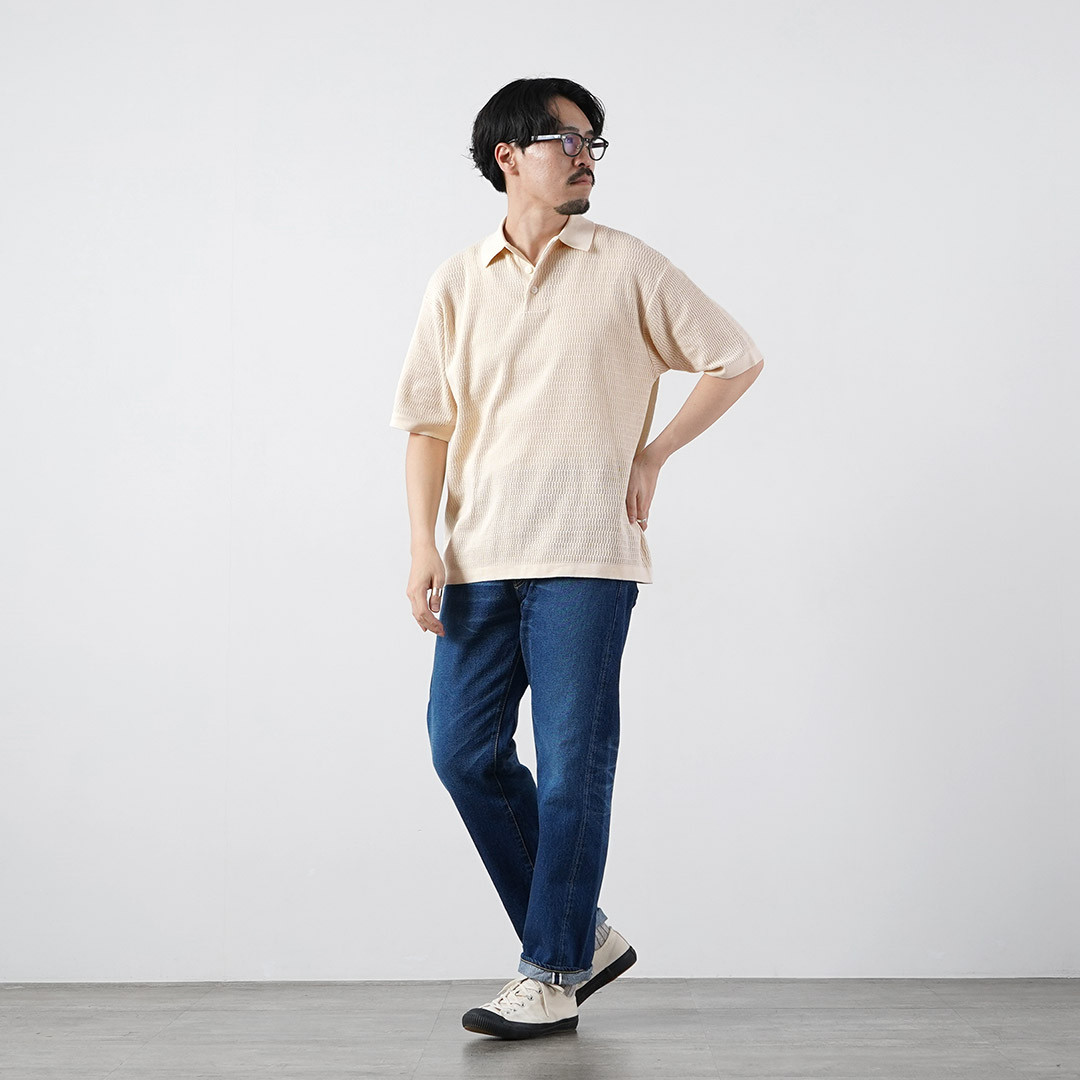 Healthknit（ヘルスニット） ポロカラー ショートスリーブ ニット