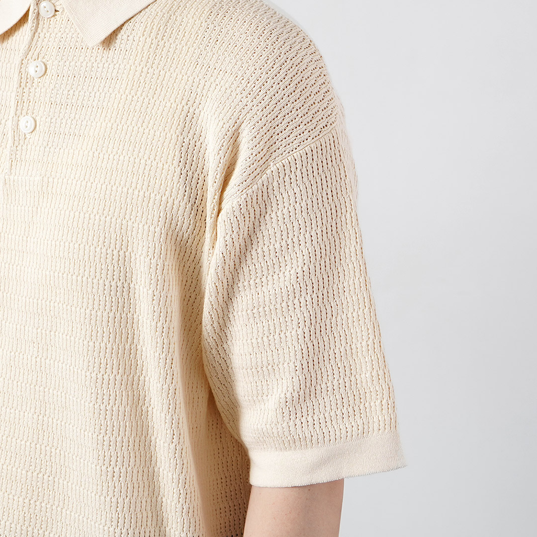 Healthknit（ヘルスニット） ポロカラー ショートスリーブ ニット