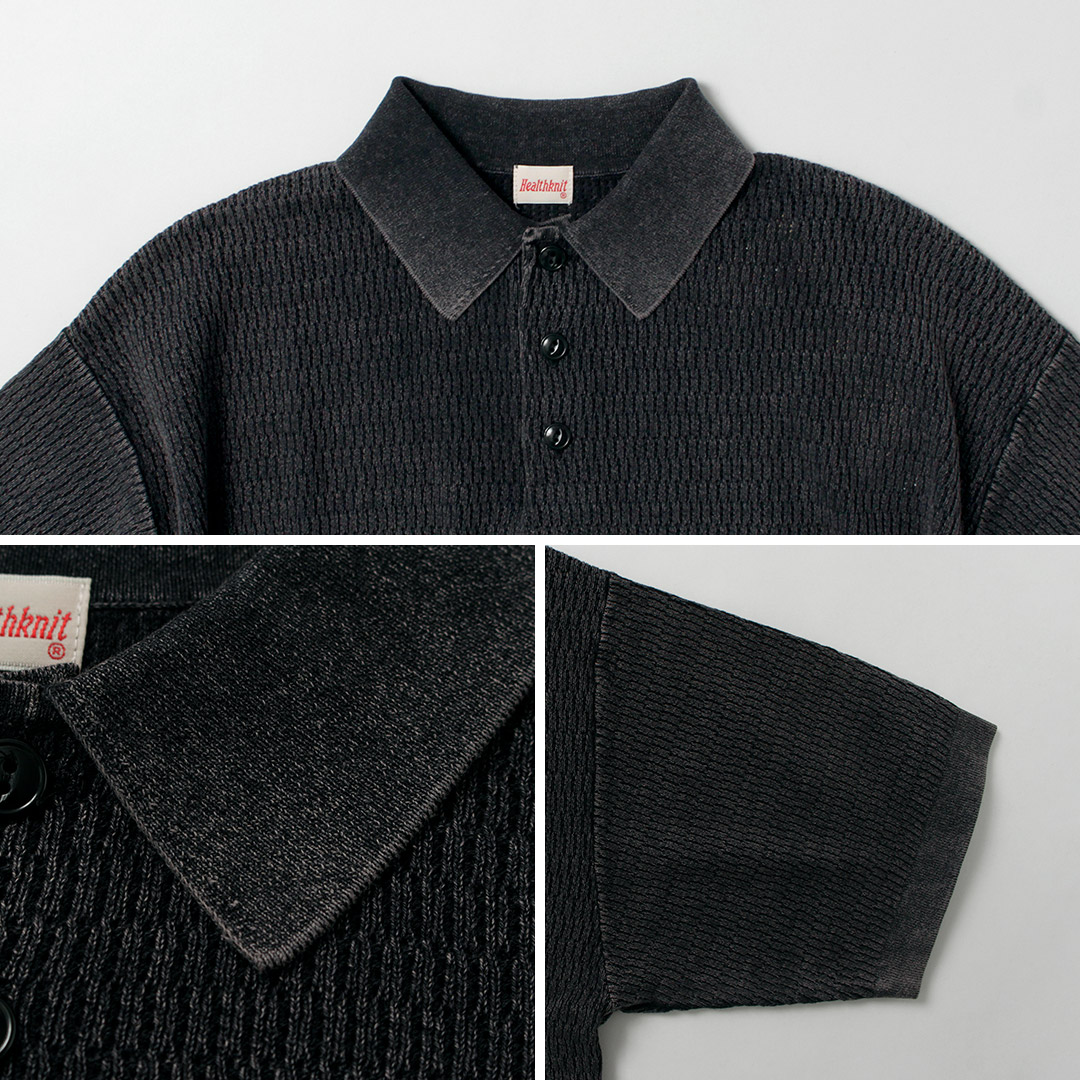 Healthknit（ヘルスニット） ポロカラー ショートスリーブ ニット