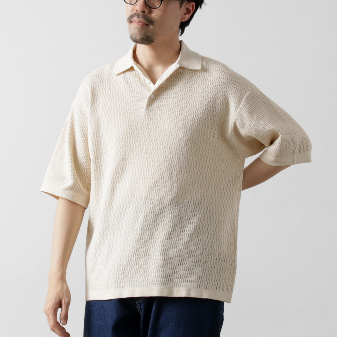 HEALTHKNIT（ヘルスニット） ポロカラー ショートスリーブ ニット カットソー / ポロシャツ 半袖 サマーニット メンズ コットン | Healthknit | 01