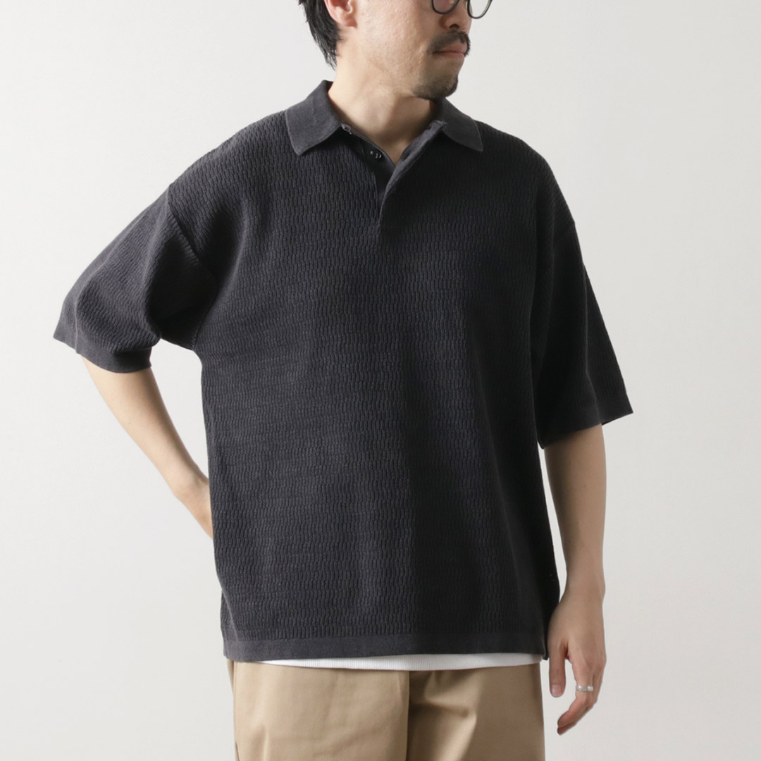 HEALTHKNIT（ヘルスニット） ポロカラー ショートスリーブ ニット カットソー / ポロシャツ 半袖 サマーニット メンズ コットン | Healthknit | 02