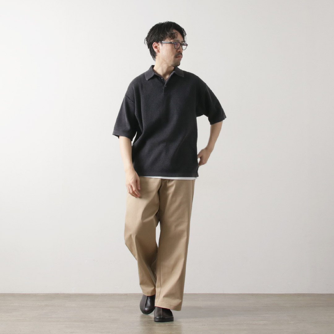 Healthknit（ヘルスニット） ポロカラー ショートスリーブ ニット
