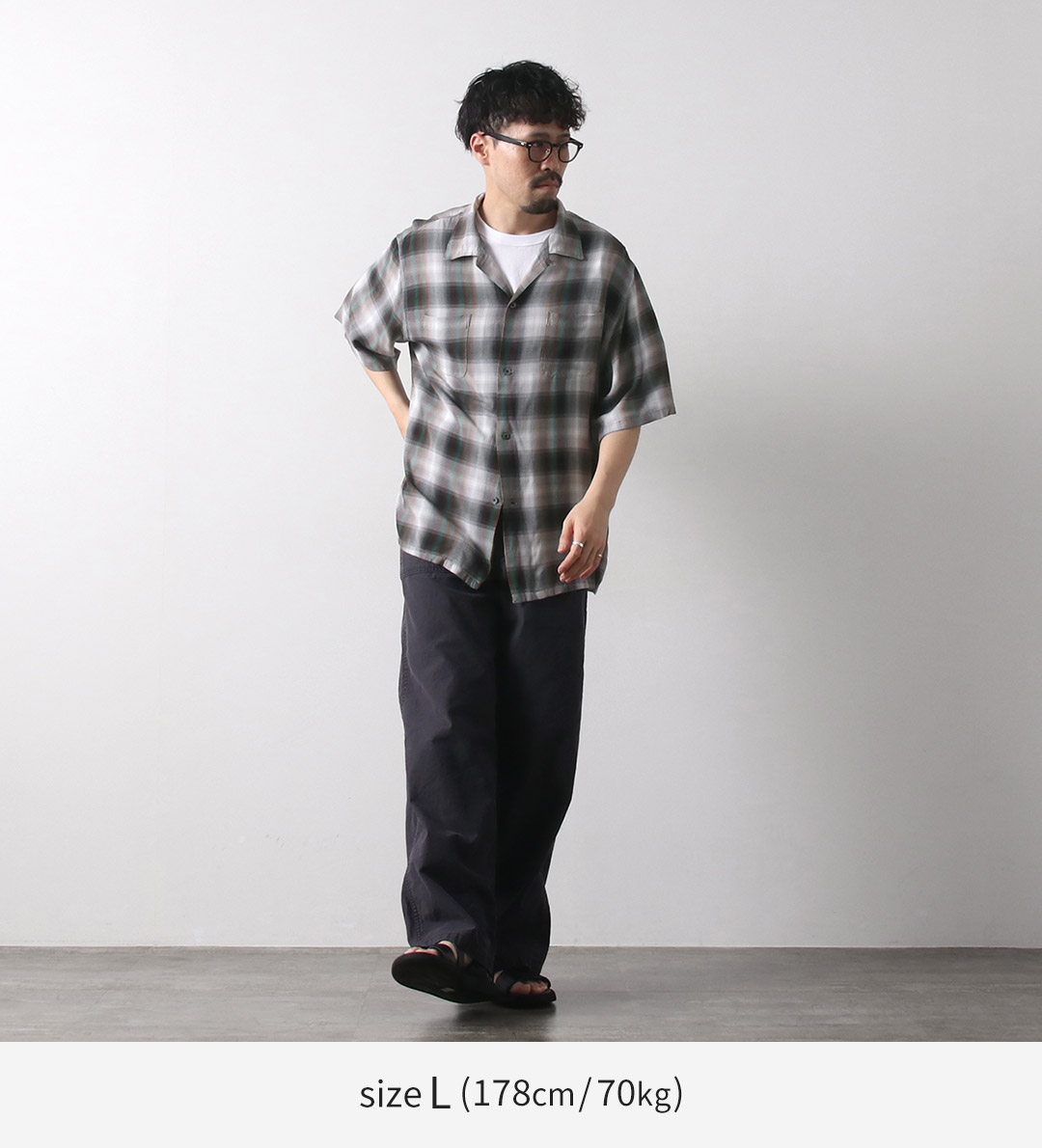TOWN CRAFT 24AW 60s復刻 オンブレ 開襟 レーヨンシャツ 38