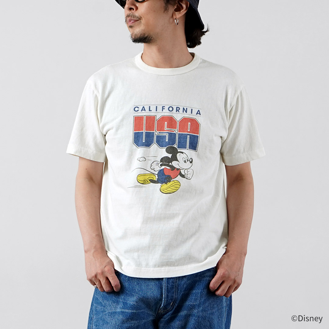 BARNS（バーンズ） 吊り編み ミッキー Tシャツ USA CALIFORNIA 日本製 / 半袖 プリント メンズ | BARNS OUTFITTERS | 01