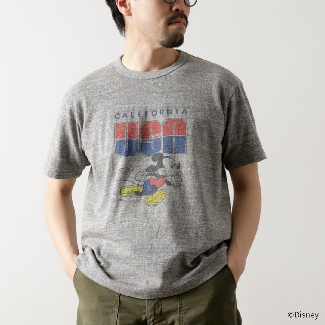 BARNS（バーンズ） 吊り編み ミッキー Tシャツ USA CALIFORNIA / 半袖 プリント メンズ 日本製 TSURI-AMI MICKEY TEE | BARNS OUTFITTERS | 02