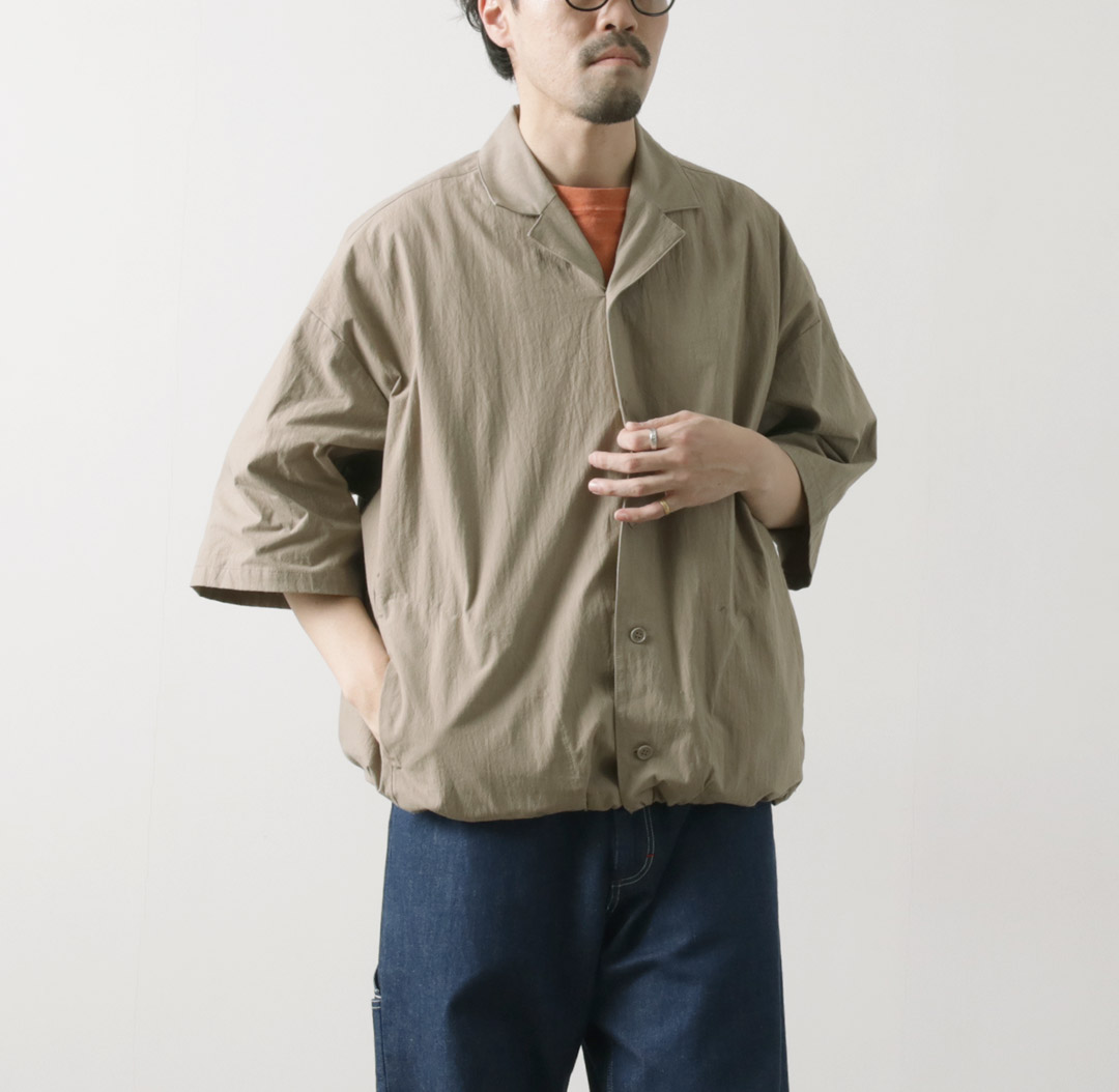 BASISBROEK（バージスブルック） ドーレン オープンカラーシャツ / メンズ 開襟 半袖 五分袖 ポケット コットン 綿100 | BASISBROEK | 01