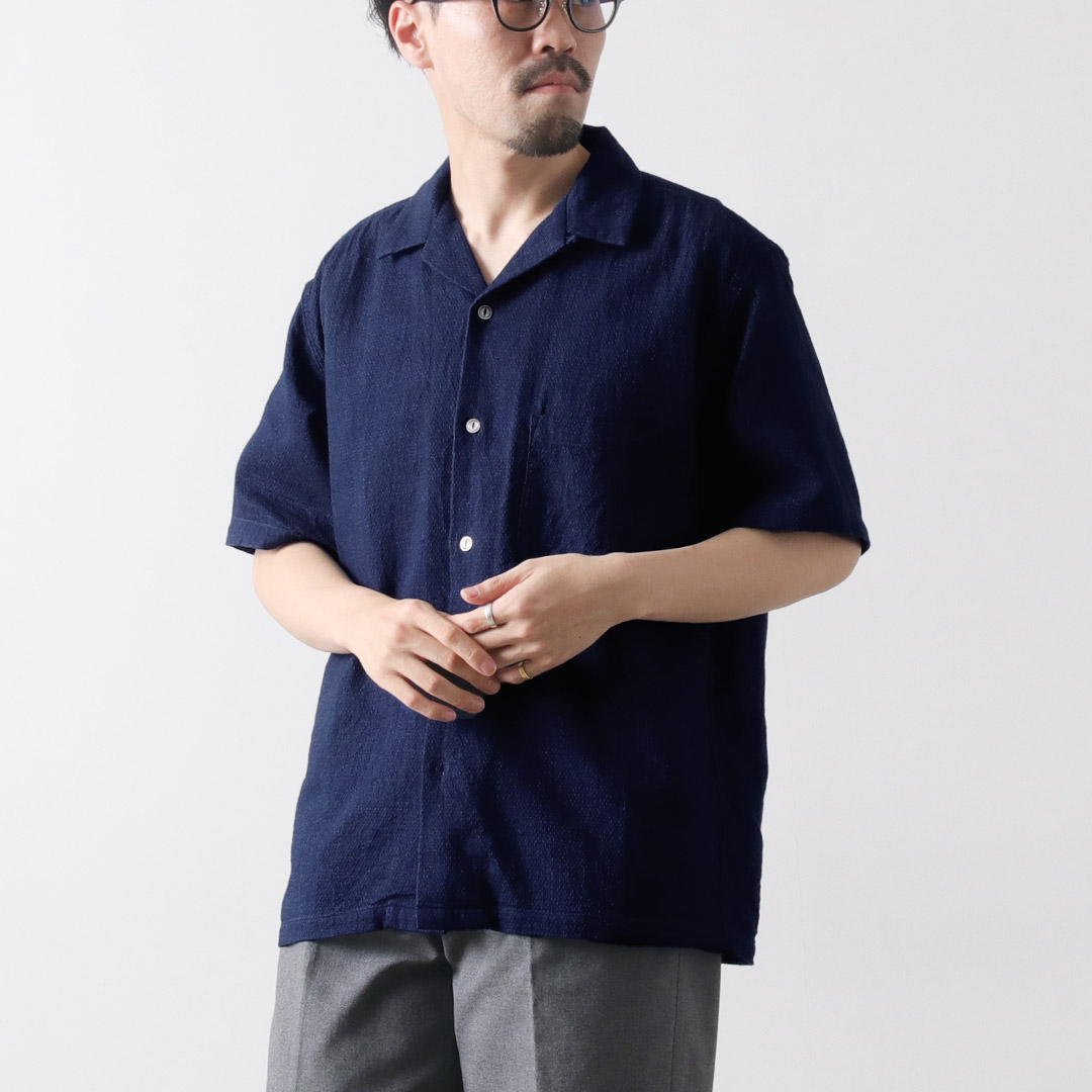 FOB FACTORY（FOBファクトリー） F3508 インディゴ ガーゼ ホリディ シャツ / メンズ 半袖 | FOB FACTORY | 02
