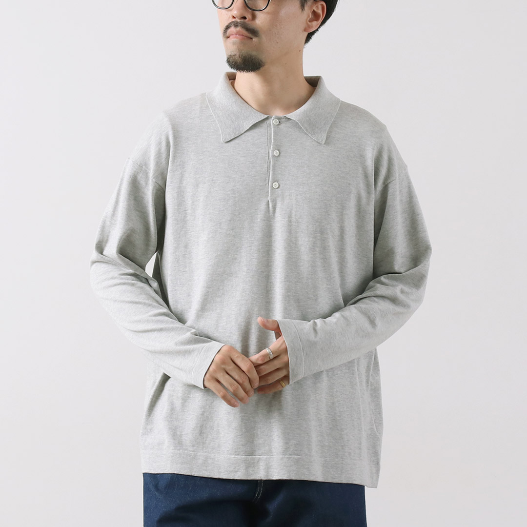 RYE TENDER（ライテンダー） ヨーク ポロ / メンズ トップス 長袖 ニット コットン 襟付き Yoke Polo | RYE TENDER | 01