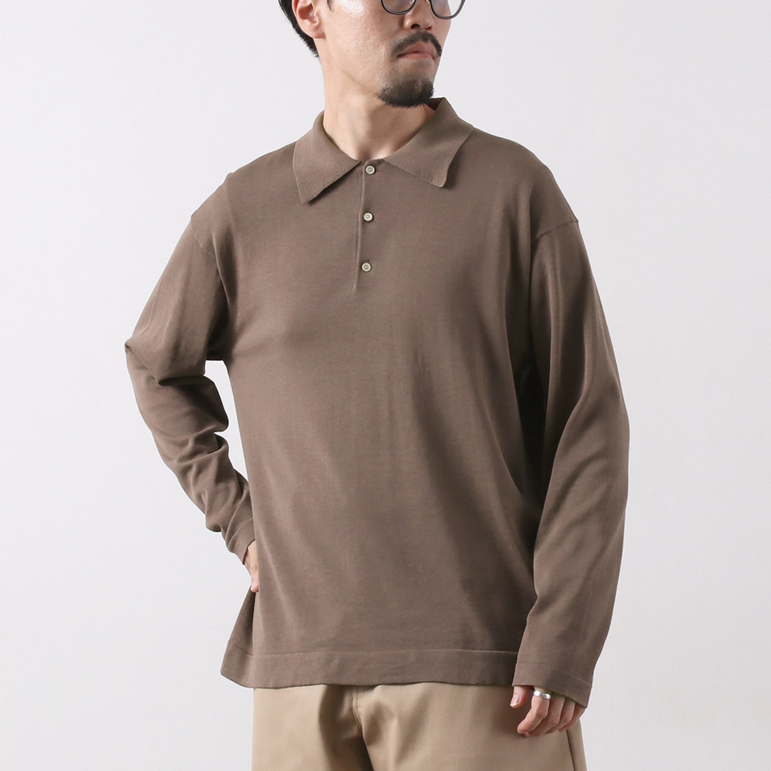 RYE TENDER（ライテンダー） ヨーク ポロ / メンズ トップス 長袖 ニット コットン 襟付き Yoke Polo | RYE TENDER | 02